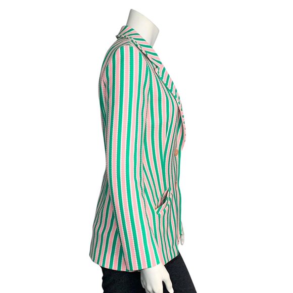 VINTAGE BODIN KNITS Striped Palm Beach Blazer - Picture 2 of 8